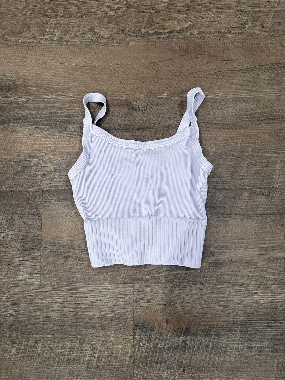 Women's Light Purple Ribbed Cropped Tank Top